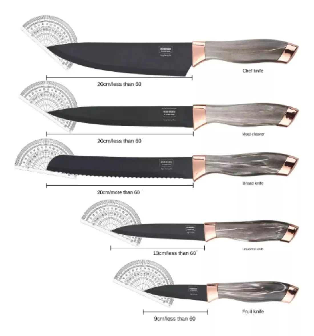 Set X7 Cuchillos De Cocina Ceramica