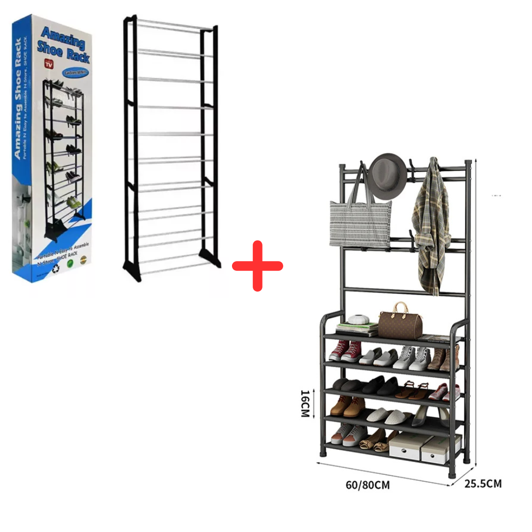 combo zapatero eco + perchero4nivel