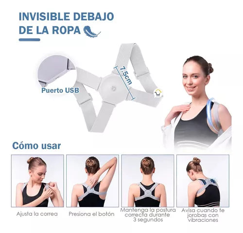 Corrector Postura Espalda Recta Sensor A