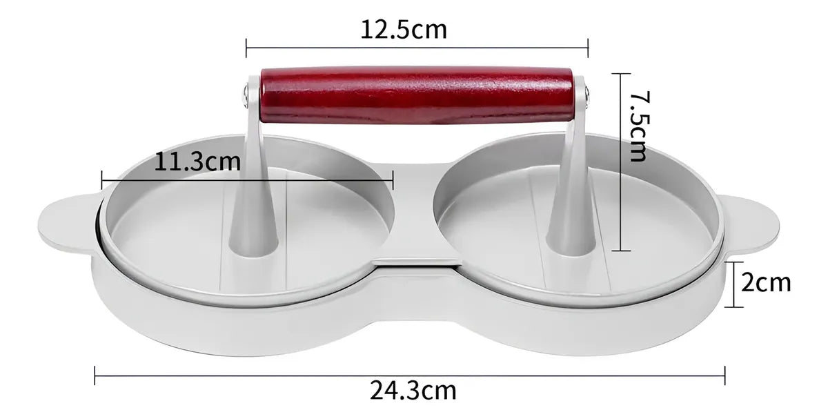 Molde Prensa Doble Manual Para Carne Ham